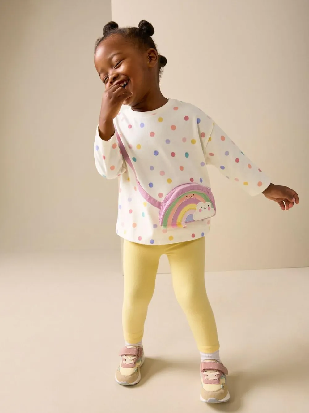 Next Ecru White Rainbow Long Sleeve Bag Top (3mths-7yrs)^ Tops|Tops