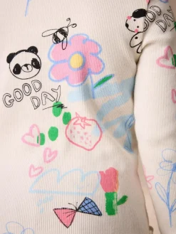 Sale Next Ecru White Rib Long Sleeve T-Shirt (3mths-7yrs)