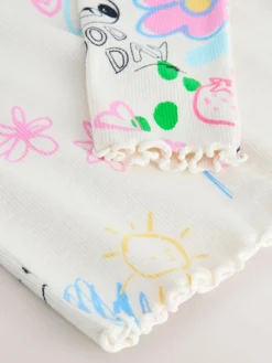 Sale Next Ecru White Rib Long Sleeve T-Shirt (3mths-7yrs)