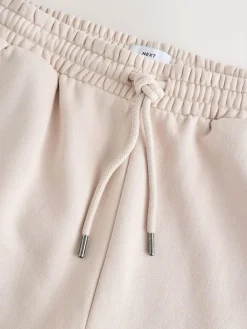 Next Ecru White Straight Fit Relaxed Fit Brushback Heavyweight Joggers^ Joggers|Joggers
