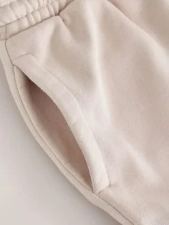 Next Ecru White Straight Fit Relaxed Fit Brushback Heavyweight Joggers^ Joggers|Joggers