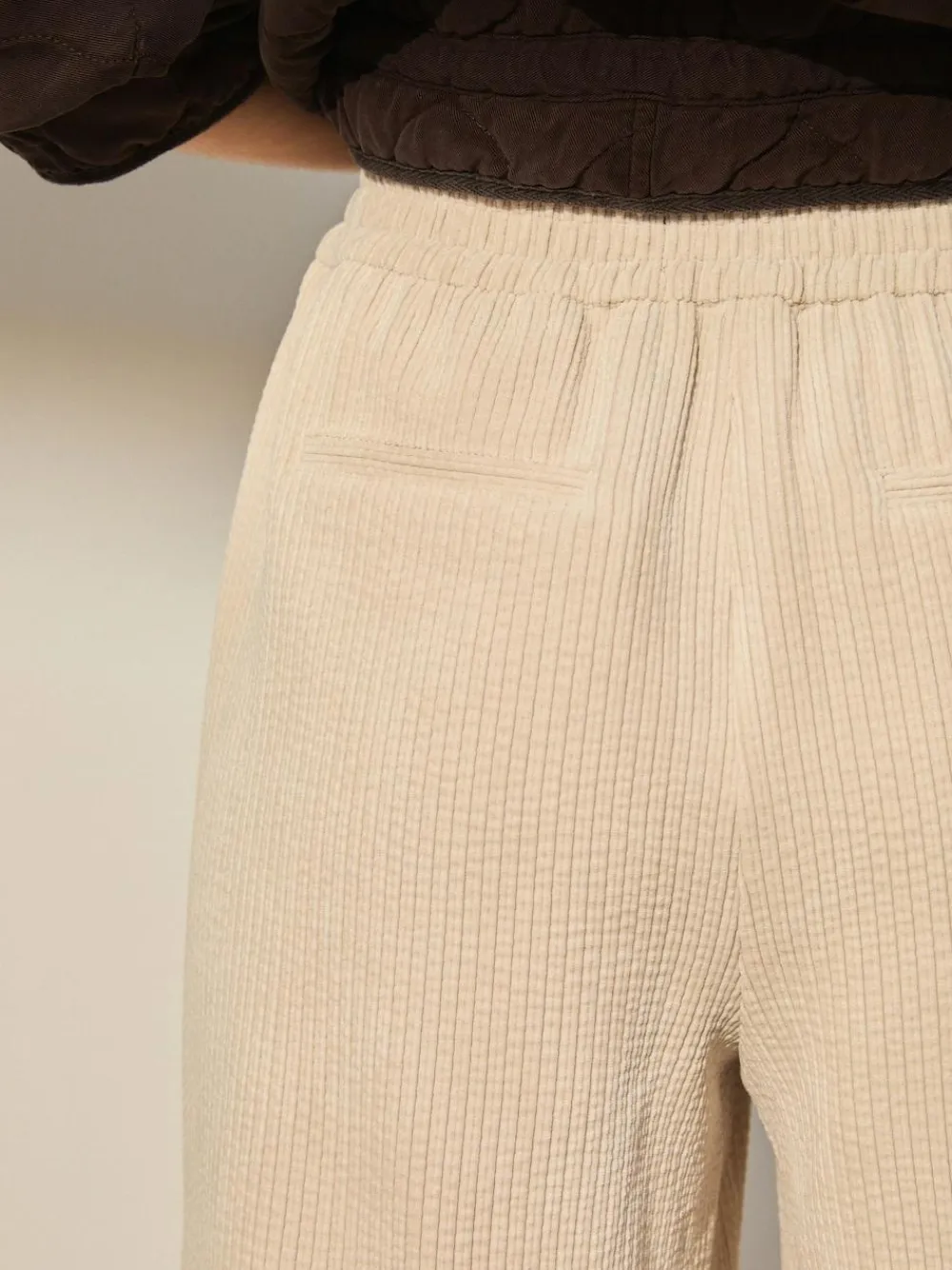 Next Ecru Wide Leg Soft Cord Trousers^Women Nightwear|Pants