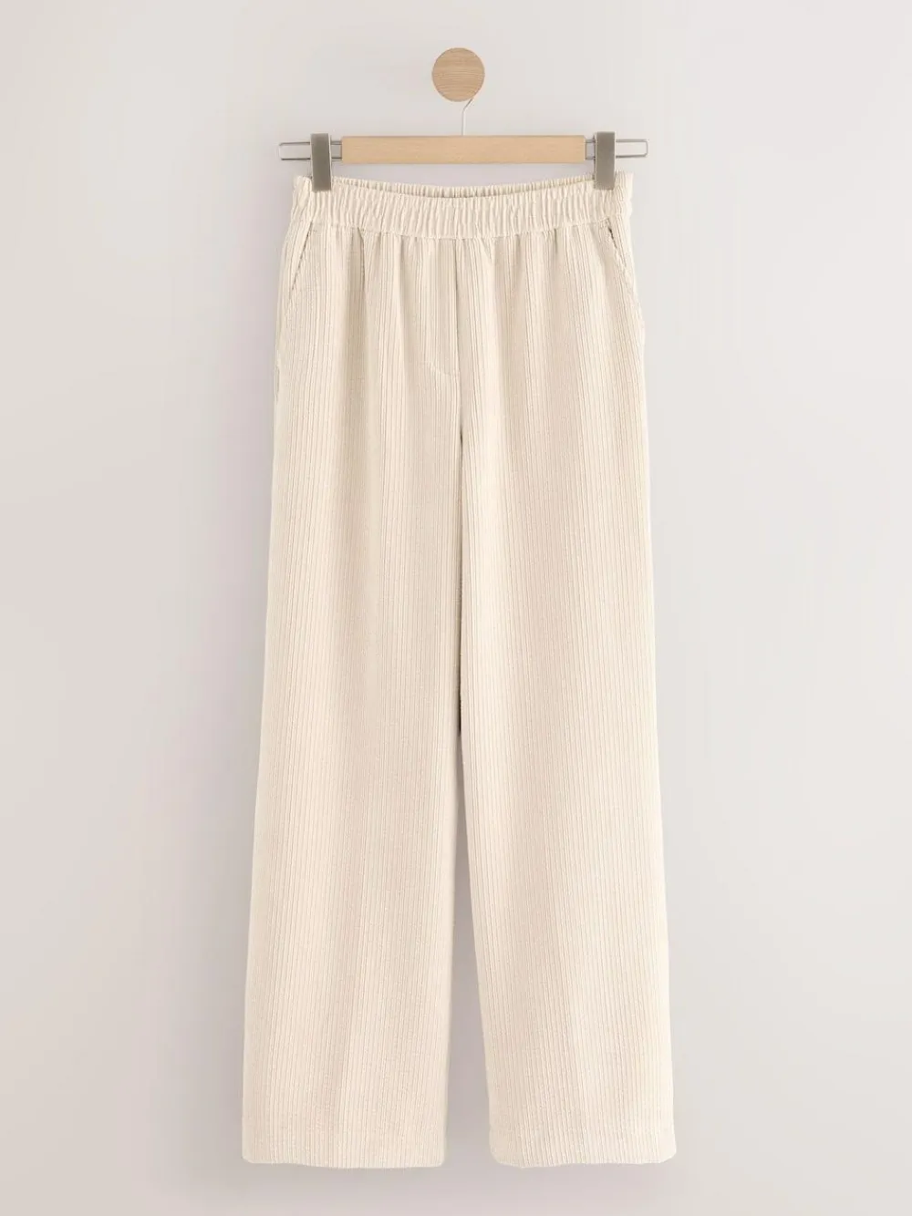 Next Ecru Wide Leg Soft Cord Trousers^Women Nightwear|Pants