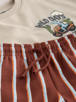 Next Crew Neck Sweatshirt and Shorts Set (3mths-7yrs) (3mths-7yrs)^BOY Shorts|Sweatshirts & Hoodies