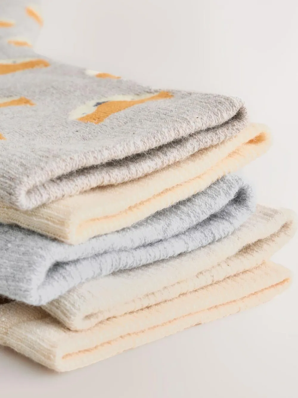 Outlet Next Ecru Woodland Animals Cosy Terry Cotton Rich Socks 5 Pack