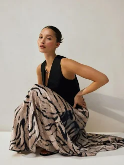 Next Crinkle Satin Asymetric Midi Skirt^Women Skirts