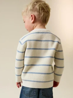 Next Knitted Stripe Henley Jumper (3mths-7yrs)^BOY Knitwear|Knitwear