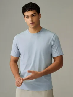 Next Ecru/Blue/Green/Neutral Mushroom/Grey/Stone Regular Fit Essential Cotton T-Shirts 6 Pack^ Nightwear|Tops & T-Shirts