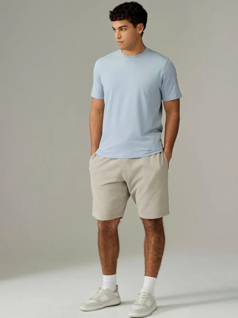 Next Ecru/Blue/Green/Neutral Mushroom/Grey/Stone Regular Fit Essential Cotton T-Shirts 6 Pack^ Nightwear|Tops & T-Shirts