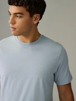 Next Ecru/Blue/Green/Neutral Mushroom/Grey/Stone Regular Fit Essential Cotton T-Shirts 6 Pack^ Nightwear|Tops & T-Shirts