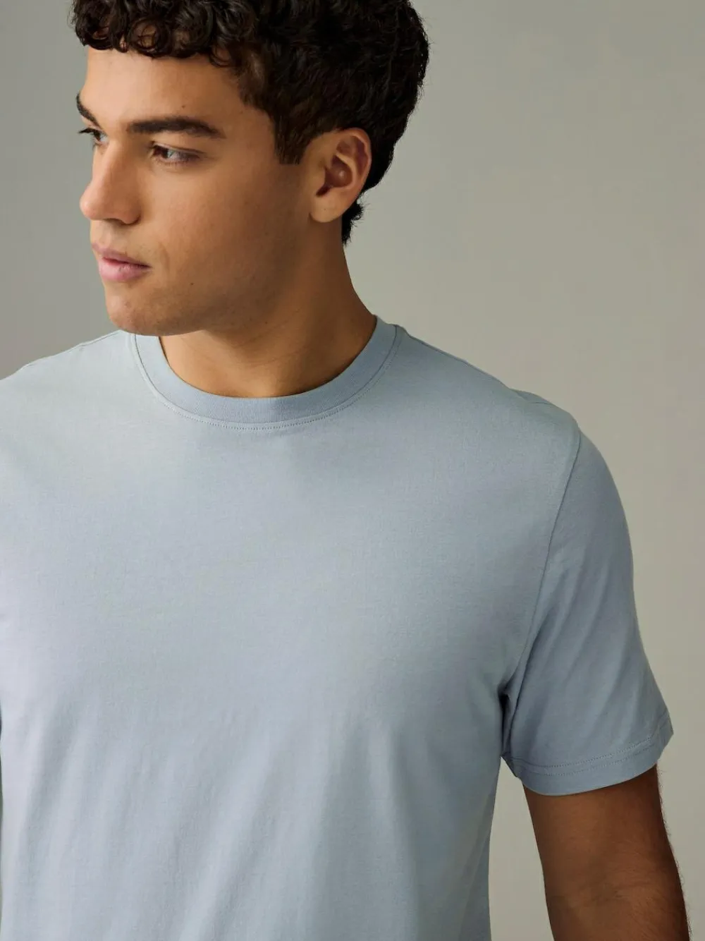 Next Ecru/Blue/Green/Neutral Mushroom/Grey/Stone Regular Fit Essential Cotton T-Shirts 6 Pack^ Nightwear|Tops & T-Shirts