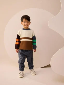 Next Ecru/Brown Knitted Jumper (3mths-7yrs)^BOY Knitwear|Knitwear