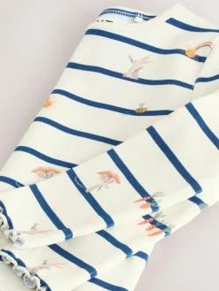 Sale Next Ecru/Navy Stripe Character Rib Long Sleeve T-Shirt (3mths-7yrs)