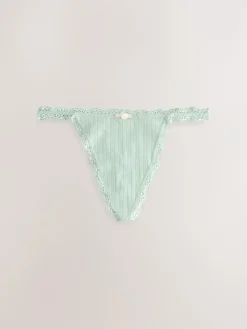 Next Ecru/Pink Thong Seamfree Pointelle Knickers 3 Pack^Women Panties|All Lingerie