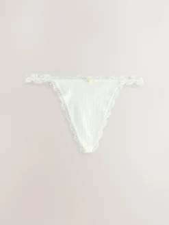 Next Ecru/Pink Thong Seamfree Pointelle Knickers 3 Pack^Women Panties|All Lingerie