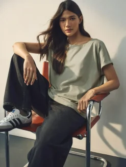 New Next Cap Sleeve T-Shirts 5 Pack Ecru/Taupe/Brown/Blue/Yellow