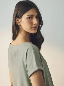 New Next Cap Sleeve T-Shirts 5 Pack Ecru/Taupe/Brown/Blue/Yellow