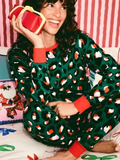 Eleanor Bowmer 100% Cotton Pyjamas Green