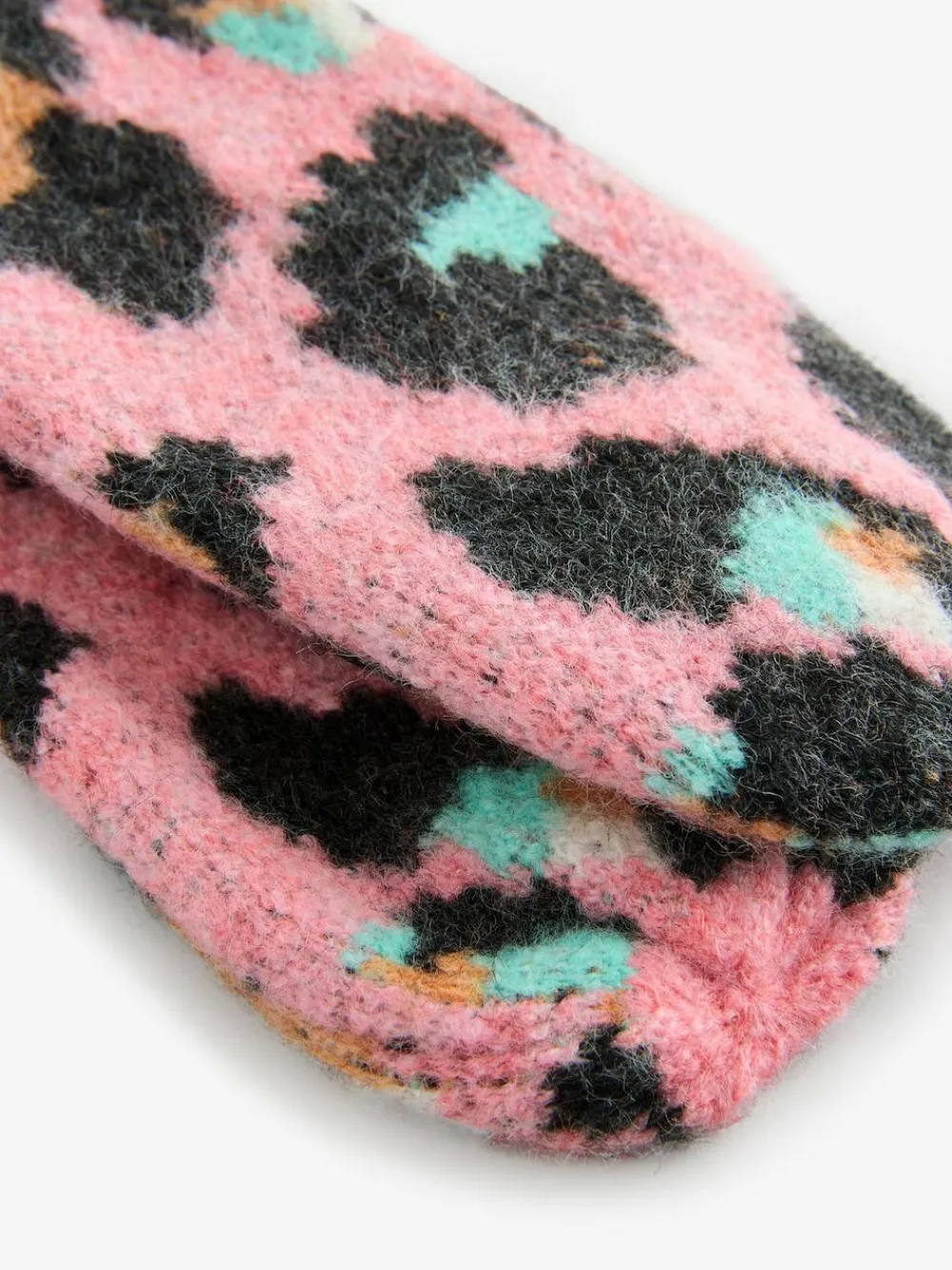 Clearance Eleanor Bowmer Checkerboard Lips Mittens Pink/Blue