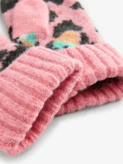 Clearance Eleanor Bowmer Checkerboard Lips Mittens Pink/Blue