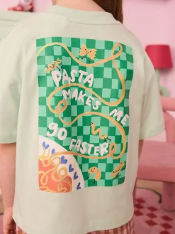 Eleanor Bowmer Kid Green Pasta 100% Cotton T-Shirt^ T-Shirts