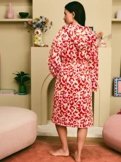 Eleanor Bowmer Leopard Print Fleece Robe^Women Bathrobes