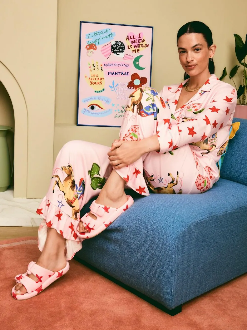 Eleanor Bowmer Pink Star Slider Slippers^Women Slippers