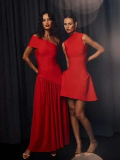 Elliatt Orange Jesselle Asymmetrical Bandage Dress^Women Maxi Dresses