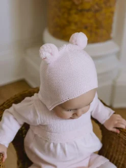 Outlet Emile Et Rose Kenton Knitted Hat With Ear Flaps & Pom-Pom Pink