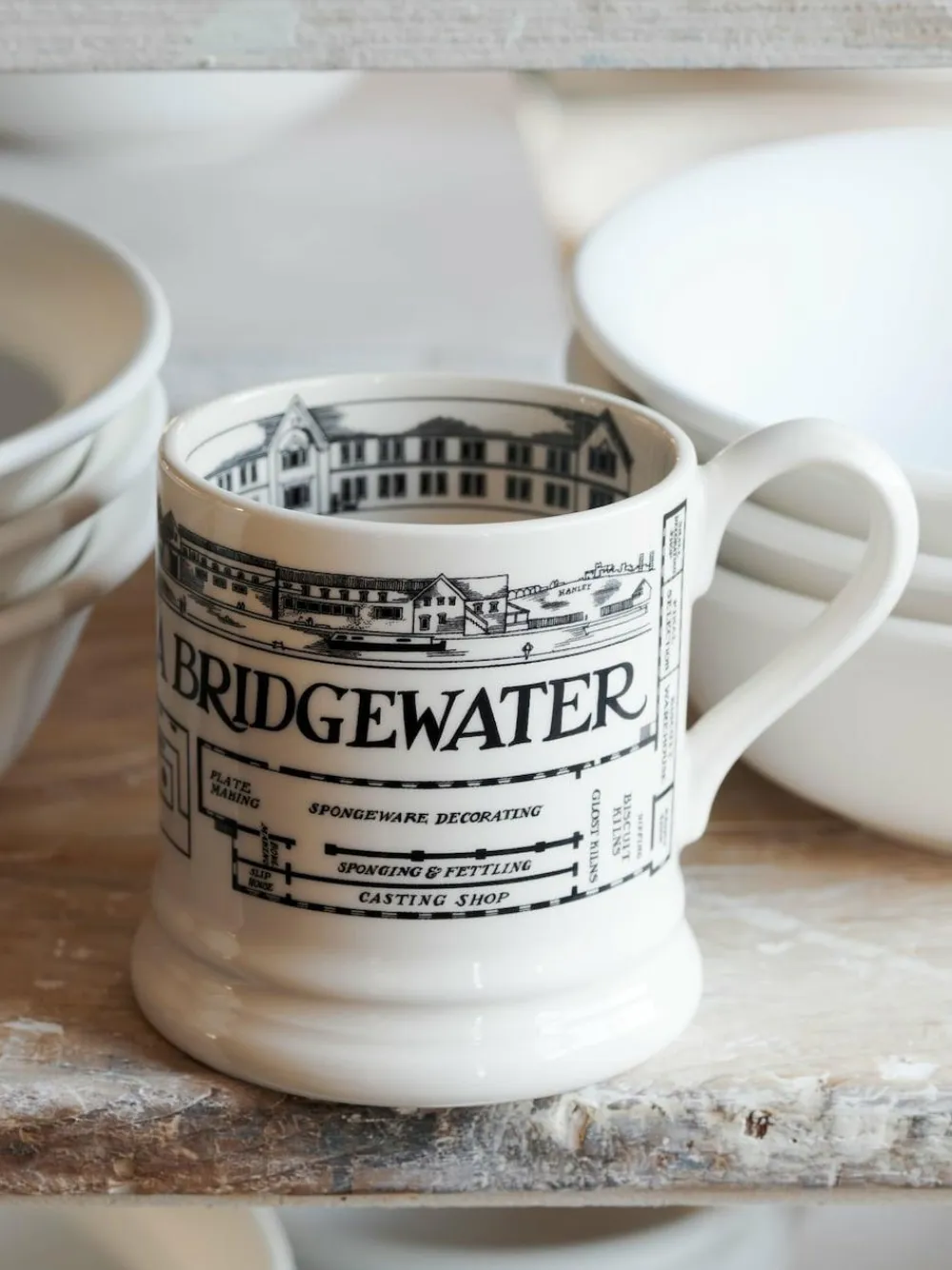 Discount Emma Bridgewater Cream Factory Plan 1/2 Pint Mug