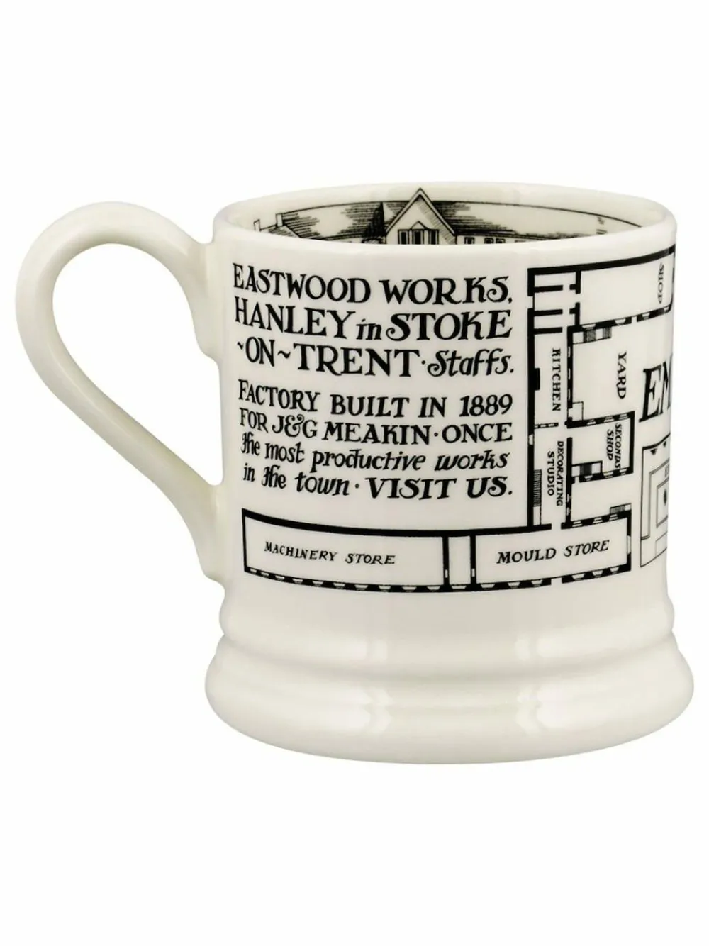 Discount Emma Bridgewater Cream Factory Plan 1/2 Pint Mug