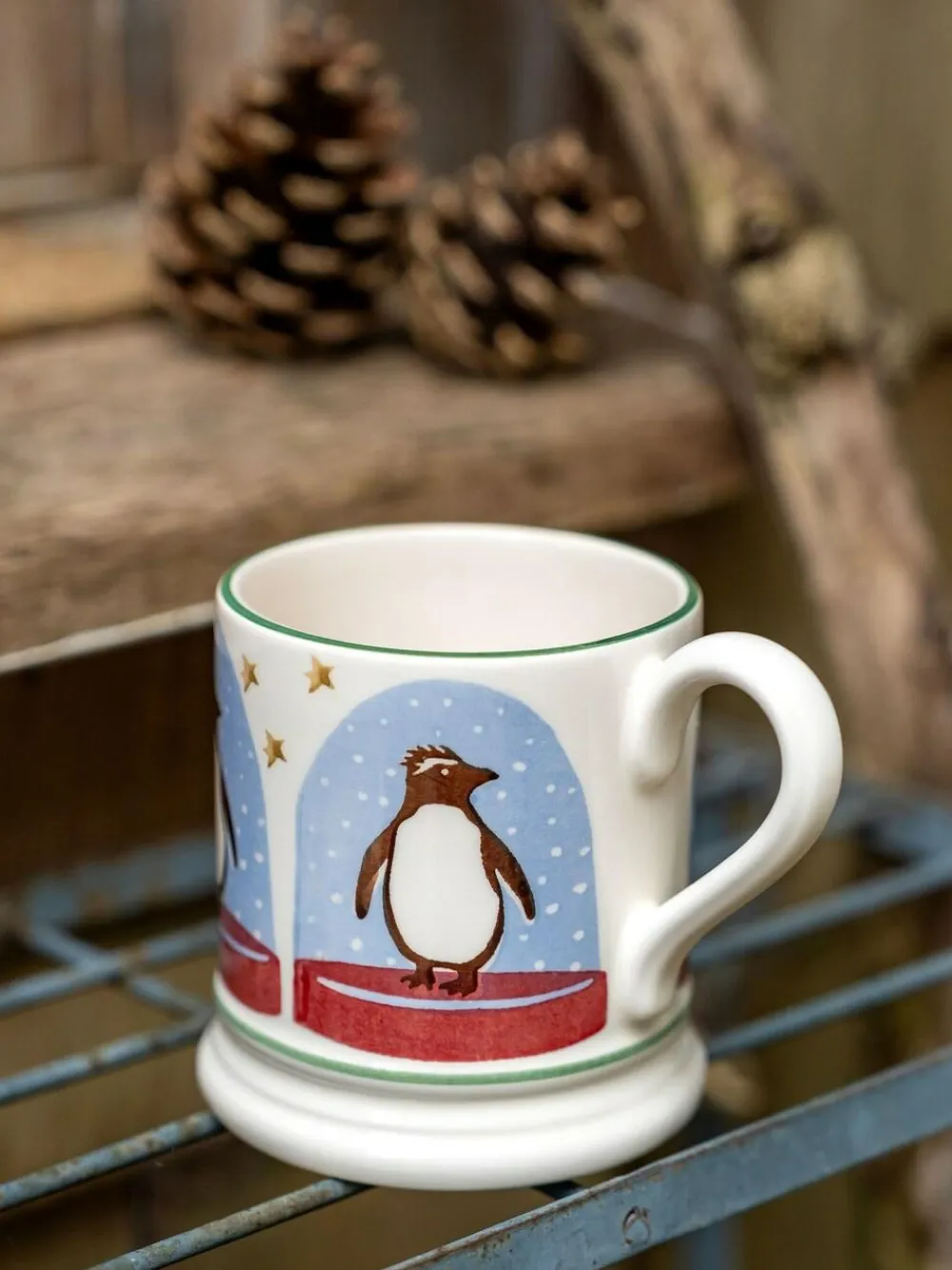 Emma Bridgewater Cream Penguin Snow Globe 1/2 Print Mug^ Mugs & Cups|Branded Kitchenware