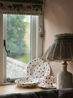 Best Emma Bridgewater Cream Pink Hearts 10 1/2 Inch Dinner Plate