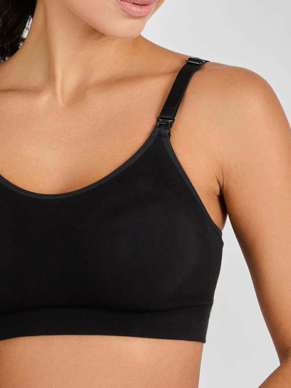 New Jojo Maman Bébé Emma Jane Black and White 2-Pack Cotton Seamless Nursing Bras