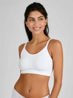 New Jojo Maman Bébé Emma Jane Black and White 2-Pack Cotton Seamless Nursing Bras