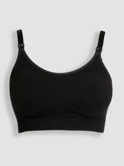 New Jojo Maman Bébé Emma Jane Black and White 2-Pack Cotton Seamless Nursing Bras