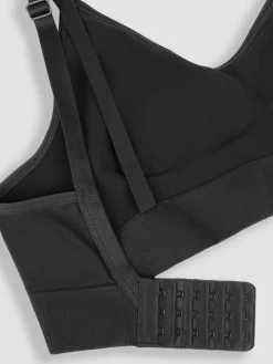 New Jojo Maman Bébé Emma Jane Black and White 2-Pack Cotton Seamless Nursing Bras