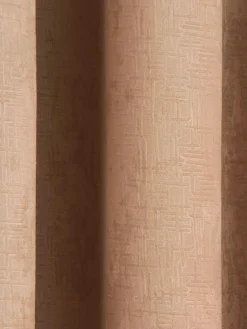 Enhanced Living Neutral Vogue Ready Made Thermal Blackout Eyelet Curtains^ Curtains & Blinds