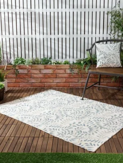 Online Evans Lichfield Green Vinea Floral Outdoor/Indoor Washable Rug