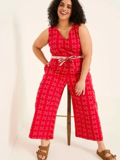 Fat Face FatFace Aeran Red Jacquard Jumpsuit^Women Jumpsuits & Playsuits
