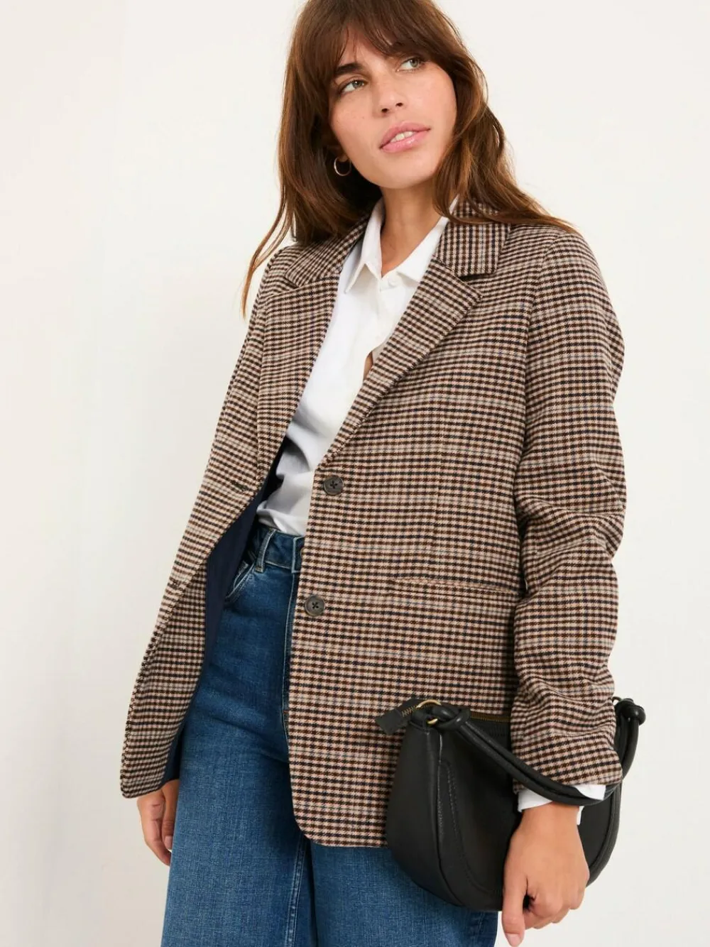 Discount Fat Face FatFace Alba Brown Check Blazer