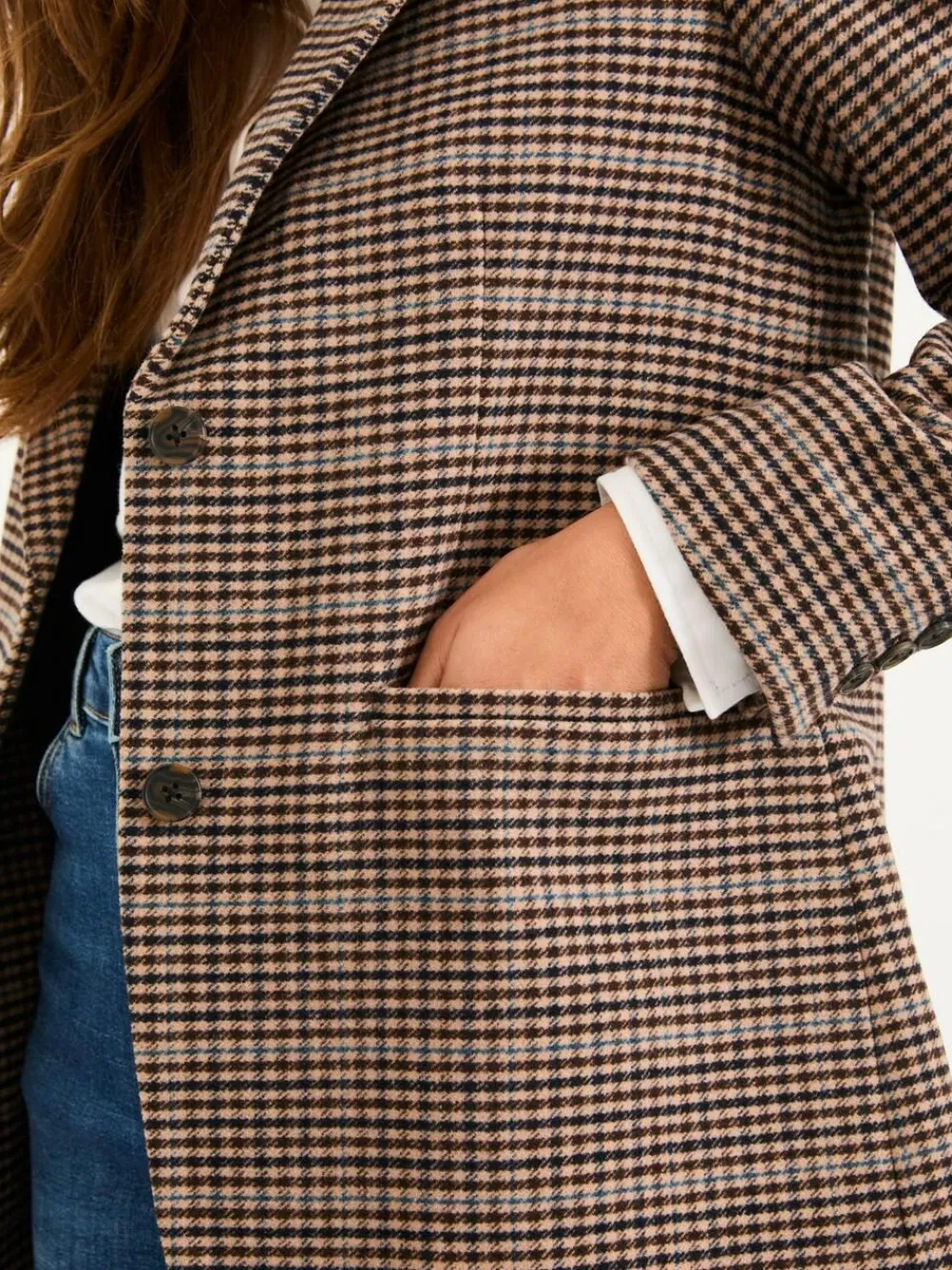 Discount Fat Face FatFace Alba Brown Check Blazer