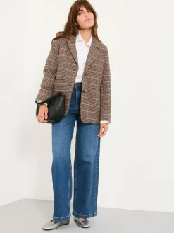 Discount Fat Face FatFace Alba Brown Check Blazer