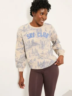 Fat Face FatFace Alex Natural Ski Club Crew Sweatshirt^Women Loungewear|Hoodies & Sweatshirts