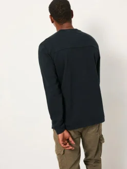 New Fat Face FatFace Alton Long Sleeve Heavyweight Relaxed Fit T-Shirt Black