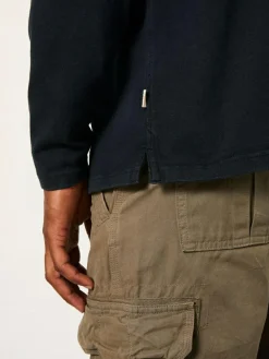 New Fat Face FatFace Alton Long Sleeve Heavyweight Relaxed Fit T-Shirt Black