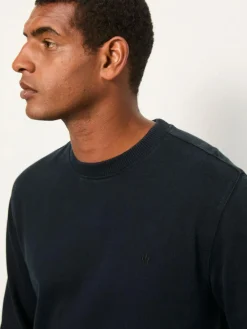 New Fat Face FatFace Alton Long Sleeve Heavyweight Relaxed Fit T-Shirt Black