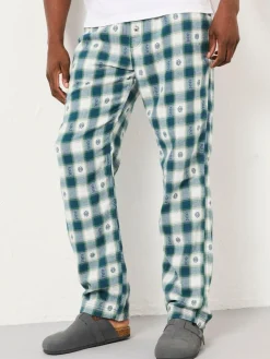 Fat Face FatFace Arkle Dark Teal Blue Jacquard Check Pyjama Bottoms^ Pyjamas