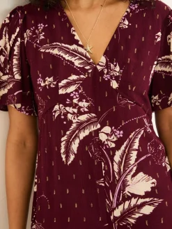 Best Fat Face FatFace Azalea Claret Floral Print Jumpsuit