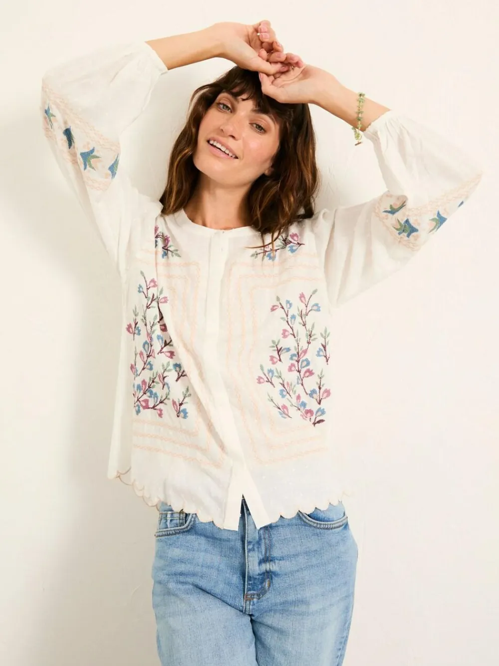 Fat Face FatFace Betsie Ivory Embroidered Blouse^Women Blouses & Shirts